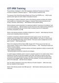 CITI IRB Training&grave; Q & A 20232024 &lpar;A&plus; GRADED 100&percnt; VERIFIED&rpar;