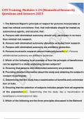 CITI Training&comma; Modules 1-24 &lpar;Biomedical Research&rpar; Questions and Answers 2023