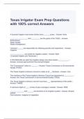 Texas Irrigator Exam Prep Questions with 100% correct Answers