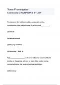 Texas Promulgated Contracts-CHAMPIONS STUDY QUESTIONS & ANSWERS ( A+ GRADED 100% VERIFIED)