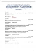 BUSI 409 NONPROFIT MANAGEMENT: PRINCIPLES AND PRACTICE: FINAL EXAM 2. 2023/2024 QUESTIONS & ANSWERS. LIBERTY UNIVERSITY