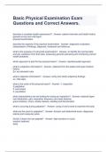  Basic Physical Examination Exam Questions and Correct Answers&period;