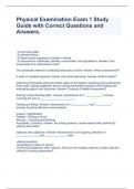 Physical Examination Exam 1 Study Guide with Correct Questions and Answers&period;