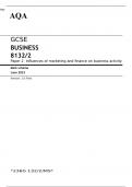 AQA GCSE BUSINESS 8132/2 Paper 2 Mark scheme June 2023 