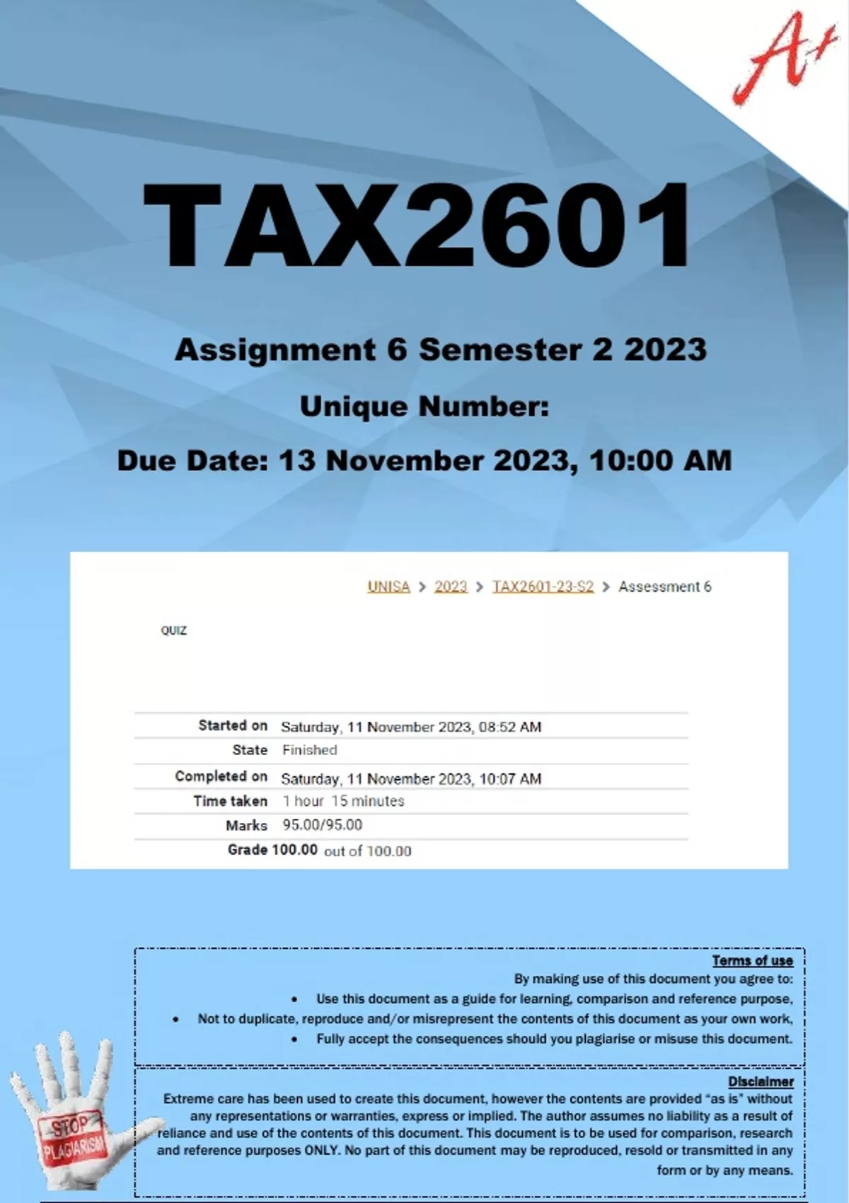 tax2601 assignment 6 2022