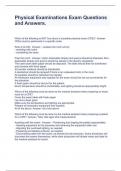 Physical Examinations Exam Questions and Answers&period;