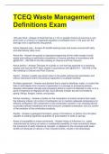 TCEQ Waste Management Definitions Exam