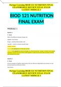 Portage Learning BIOD 121 NUTRITION FINAL EXAM/BIOD121 REVIEW FINAL EXAM LATEST MODULE 1