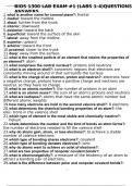 BIOS 1300 LAB EXAM &num;1 &lpar;LABS 1-4&rpar;QUESTIONS AND ANSWERS