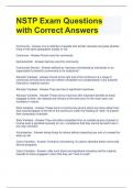 NSTP Exam Questions with Correct Answers 