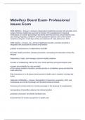 Midwifery Board Exam- Professional Issues Exam Questions and Answers