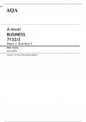 AQA A-level BUSINESS Paper 2 JUNE 2023 MARK SCHEME: Business 2