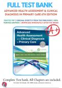 Test Bank For Advanced Health Assessment and Clinical Diagnosis in Primary Care, 6th Edition (Dains, 2020), Chapter 1-42 | 9780323554961 | All Chapters with Answers and Rationals