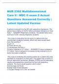 NUR 2392 Multidimensional  Care II / MDC II exam 2 Actual  Questions Answered Correctly |  Latest Updated Version
