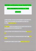 NRCMA certification exam QUESTIONS AND ANSWERS RATED A&plus; 2023 UPDATE