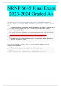NRNP 6645 Final Exam 2023-2024 Graded A+