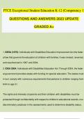 FTCE Exceptional Student Education K-12 &lpar;Competency 1&rpar; QUESTIONS AND ANSWERS 2023 UPDATE GRADED A&plus;
