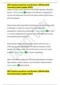 DOT practice questions and Answers 100&percnt;Verified Correctly &lpar;Latest Update 2023&rpar; DOT practice questions and Answers 100&percnt;Verified Correctly &lpar;Latest Update 2023&rpar; Fatigue is a major concern&period; What do current FMCSA regulations allow from drivers&quest; - correct answe