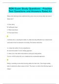 RDN Exam Study Questions - Practice Test Questions and Answers Rated A+