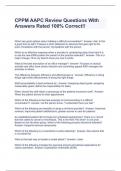 CPPM AAPC Review Questions With Answers Rated 100% Correct!!.