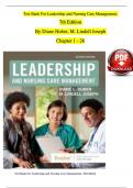 TEST BANK for Leadership and Nursing Care Management, 7th Edition By Diane Huber, M. Lindell Joseph| Verified Chapter's 1 - 26 | Complete Newest Version