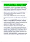 NUNP 6541 Pediatric Final Exam-Walden U Latest Updated Solved 100&percnt; Correct