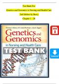 TEST BANK For Genetics and Genomics in Nursing and Health Care, 2nd Edition, By Theresa A. Beery, All Chapters 1 - 20, Complete Newest Version