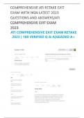 ATI COMPREHENSIVE EXIT EXAM RETAKE 2023 | 180 VERIFIED Q & A|GEADED A+
