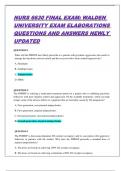 NURS 6630 FINAL EXAM&colon; WALDEN UNIVERSITY EXAM ELABORATIONS QUESTIONS AND ANSWERS NEWLY UPDATED