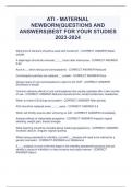 ATI - MATERNAL  NEWBORN&lpar;QUESTIONS AND  ANSWERS&rpar;BEST FOR YOUR STUDIES  2023-2024