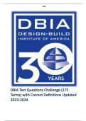 DBIA EXAM &num;3&sol; DBIA EXAM 1&sol; DBIA - Project Delivery &sol; DBIA Principles of Design-Build and Post Award&comma; 5 Docs in 1 Pack&period; 