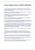 Texas Adjuster Exam LATEST 2023&sol;2024