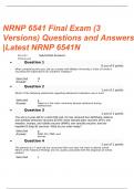 NRNP 6541 Final Exam (3 Versions, 300 Q & A, Latest-2024) / NRNP6541 /NRNP-6541N Final Exam: Walden University | 100% Verified Q & A 