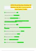 APMLE Recall Questions Pathology &vert; 85 Questions with 100&percnt; Correct Answers &vert; Latest Update &vert; Verified