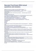 Neonate Final Exam&vert; With Actual questions and answers 