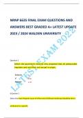 NRNP 6635 FINAL EXAM QUESTIONS AND ANSWERS BEST GRADED A+ LATEST UPDATE 2023 / 2024 WALDEN UNIVERSITY