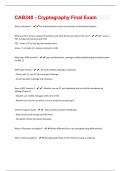 CAB340 - Cryptography Final Exam Questions With Complete Solutions Graded A+