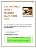 Grade 11 Life Orientation November Examination Notes