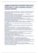 UTMB ADVANCED PATHOPHYSIOLOGY 5355 Exam 3 &vert; with complete solution &vert; updated 2023&sol;24