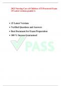 2023 Nursing Care of Children ATI Proctored Exam 15 Latest versions graded A