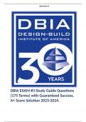 DBIA EXAM #3 Study Guide Questions (175 Terms) with Guaranteed Success, A+ Score Solution 2023-2024. 