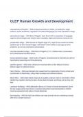 CLEP Human Growth and Development Questions  and Solutions latest Update (A+ GRADED)