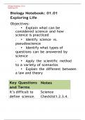 Biology Notebook&colon; 01&period;01 Exploring Life