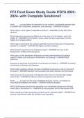FF2 Final Exam Study Guide IFSTA 2023-2024- with Complete Solutions&excl;&excl;