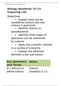Biology Notebook&colon; 01&period;01 Exploring Life