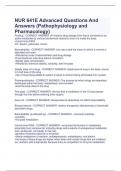 NUR 641E Advanced Questions And  Answers (Pathophysiology and  Pharmacology)