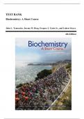 Test Bank - Biochemistry-A Short Course&comma; 4th Edition &lpar;Tymoczko&comma; 2019&rpar;&comma; Chapter 1-41 &vert; All Chapters