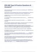 EPA 608 Type III Practice Questions & Answers&excl;&excl;