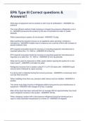 EPA Type III Correct questions & Answers&excl;&excl;