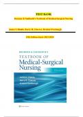 Test Bank for Brunner & Suddarth's Textbook of Medical-Surgical Nursing, 15th Edition (Hinkle,), All Chapters 2023/2024 UPDATED